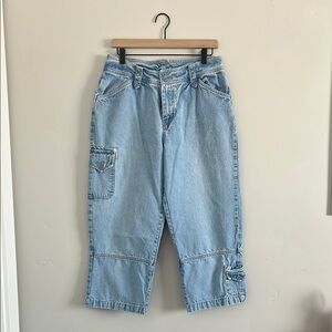 Vintage Bill Blass | Light Blue Denim Cropped Cargo Pants